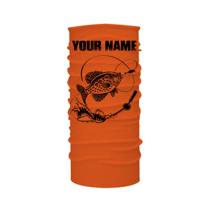 Custom Name Crappie Fishing Camouflage Orange Performance Fishing Shirt, Crappie Fishing Jerseys FSD2476