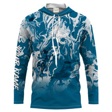 Load image into Gallery viewer, Fish Skeleton Sea waves Camo Long Sleeve Tshirt Performance Fishing Shirts with UV Protection - Personalized Fishing Gifts FSD2231