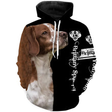 Load image into Gallery viewer, Brittany Spaniel Custom Name 3D All Over Printed Shirts, Hoodie, T-shirt Brittany Dog Gifts for Dog Lovers FSD2701