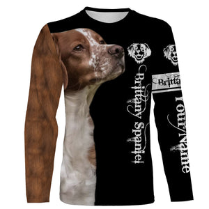 Brittany Spaniel Custom Name 3D All Over Printed Shirts, Hoodie, T-shirt Brittany Dog Gifts for Dog Lovers FSD2701