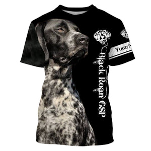 GSP Black roan German Shorthaired Pointer Custom Name 3D All Over Printed Shirts, Hoodie, T-shirt Pointer Dog Gifts for Dog Lovers FSD2702