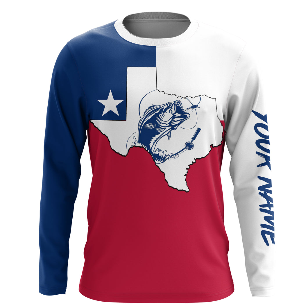 TX Fishing tattoo Texas Flag UV protection quick dry customize name long sleeves shirts UPF 30+ FSD1643