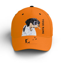 Load image into Gallery viewer, Bobwhite Quail Hunting Blaze Orange Custom name Hat for Men, Choose hunting dog breeds FSD4005