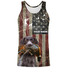 Load image into Gallery viewer, German Shorthaired Pointer dog Pheasant hunting Patriotic American flag custom Name all over print Shirts FSD4104