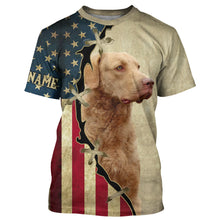 Load image into Gallery viewer, Chesapeake Bay Retriever American flag T-shirt, Hoodie, Long sleeve Shirt - Custom Dog lover Shirt FSD3944