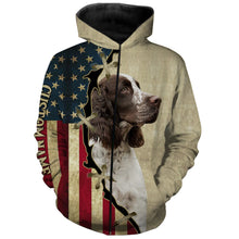 Load image into Gallery viewer, English Springer Spaniel American flag T-shirt, Hoodie, Long sleeve Shirt - Custom Dog lover Shirt FSD3946