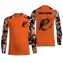 Load image into Gallery viewer, Custom Name Bass Fishing Camouflage Orange Performance Fishing Shirt, Bass Fishing Jerseys  FSD2272