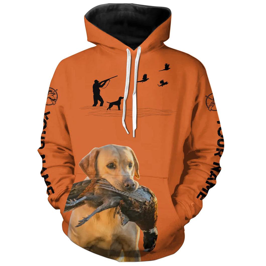 Yellow Lab Pheasant Hunting Clothes, best personalized Upland hunting clothes, hunting gifts FSD3901