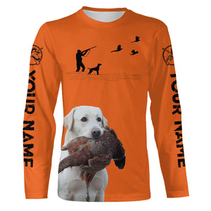 White Labs Pheasant Hunting Clothes, best personalized Upland hunting clothes, hunting gifts FSD3904