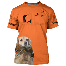 Load image into Gallery viewer, Golden Retriever Dog Pheasant Hunting Custom name Orange Shirts for Upland hunters FSD3952