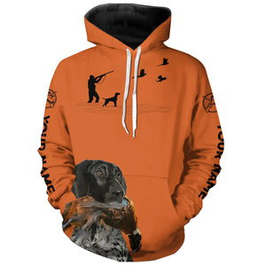 Black German Shorthaired Pointer Dog Pheasant Hunting Custom name Orange Shirts for Upland hunters FSD3958