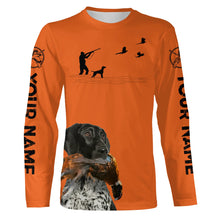 Load image into Gallery viewer, Black German Shorthaired Pointer Dog Pheasant Hunting Custom name Orange Shirts for Upland hunters FSD3958