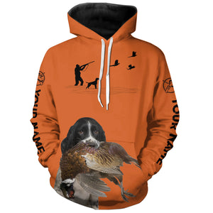 Best Pheasant Hunting Dogs Orange Hoodie, Personalized Shirts for Upland Hunters 3901FSD