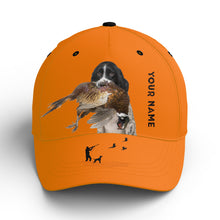 Load image into Gallery viewer, Hunting Dogs Pheasant Hunting Blaze Orange Custom Name Hat for Men, Choose hunting dog breeds FSD3967