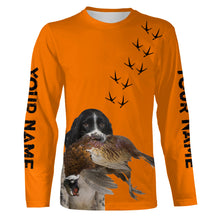 Load image into Gallery viewer, Pointing Dogs Breeds Pheasant Hunting Custom Name Blaze Orange Long Sleeve Shirts for Bird Hunter FSD4018