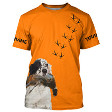 Load image into Gallery viewer, English setter Dog Pheasant Hunting Blaze Orange custom Name Hunting Hoodie, T-shirt FSD3972