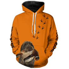 Load image into Gallery viewer, Wirehaired Pointing Griffon Dog Pheasant Hunting Blaze Orange custom Name Hunting Hoodie, T-shirt FSD3974