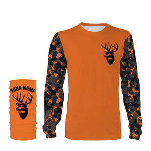 Deer hunting Custom Name Full Printing Orange Shirts, Personalized hunting Shirt for Men, Women - FSD3131