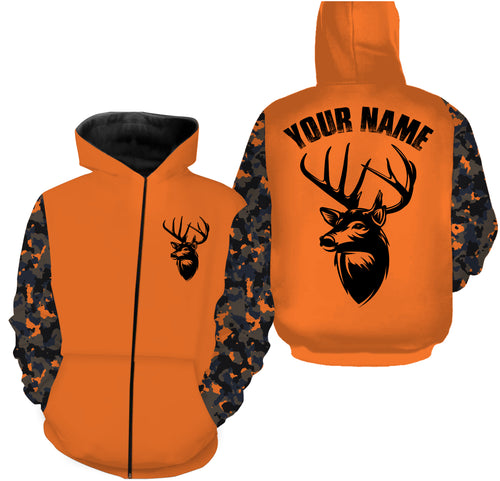 Deer hunting Custom Name Full Printing Orange Shirts, Personalized hunting Shirt for Men, Women - FSD3131