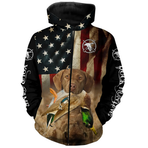 Best Duck Hunting Dog Chesapeake Bay Retriever American flag 3D All over printed Shirts FSD3863