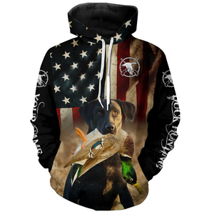 Best Duck Hunting Dogs black Labrador Retriever American flag 3D All over printed Shirts FSD3864