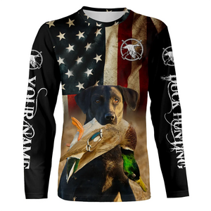 Best Duck Hunting Dogs black Labrador Retriever American flag 3D All over printed Shirts FSD3864