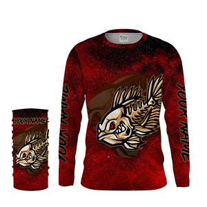 Fish Skeleton Custom Name Fishing Jerseys UV Protection Quick-dry Personalized Tournament Long Sleeve Bass Jersey Shirt FSD2379