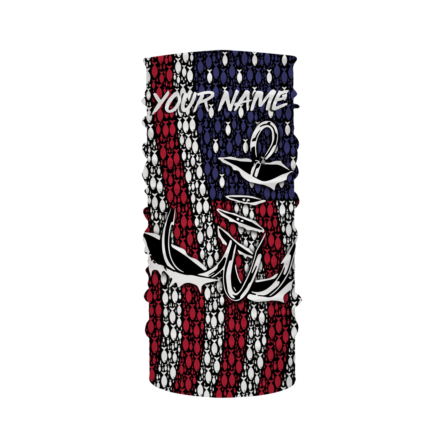 American Flag 3D Fish Hook Treble Hook Custom Name All Over Printed UV Protection Shirts Fishing Apparel Patriotic Gift FSD2015