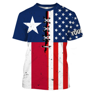 Texas Flag And American Flag 3D Shirt Personalized all over print, Gift Idea USA Patriotic Texas  - TNN587