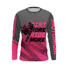 Load image into Gallery viewer, Motocross Mom Personalized Jersey UPF30+ Pink Dirt Bike Mom Racing Shirt Dirt More Ride More NMS1382