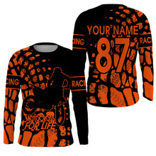 Load image into Gallery viewer, Motocross for Life custom jersey kid&amp;adult UPF30+ MX racing off-road orange dirt bike racewear| NMS937