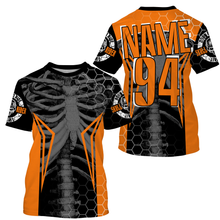 Load image into Gallery viewer, Personalized Racing Jersey UPF30+, Cool Bone Motorcycle Motocross Off-Road Riders Racewear - Orange| NMS624