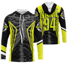 Load image into Gallery viewer, Personalized Racing Jersey UPF30+, Cool Bone Motorcycle Motocross Off-Road Riders Racewear - Yellow| NMS626