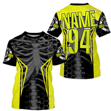 Load image into Gallery viewer, Personalized Racing Jersey UPF30+, Cool Bone Motorcycle Motocross Off-Road Riders Racewear - Yellow| NMS626