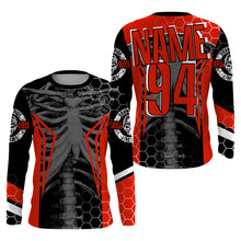 Load image into Gallery viewer, Personalized Racing Jersey UPF30+, Cool Bone Motorcycle Motocross Off-Road Riders - Red| NMS1457