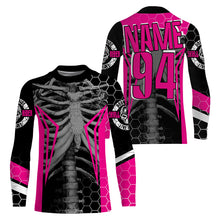 Load image into Gallery viewer, Personalized Racing Jersey UPF30+, Cool Bone Motorcycle Motocross Off-Road Riders - Pink| NMS1458