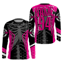 Load image into Gallery viewer, Personalized Racing Jersey UPF30+, Cool Bone Motorcycle Motocross Off-Road Riders - Pink| NMS1458