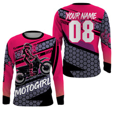 Load image into Gallery viewer, MotoGirl personalized jersey motocross women girls biker dirt bike racing long sleeves NMS1086