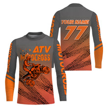 Load image into Gallery viewer, Custom ATV Motocross Jersey Youth Men UPF30+ Orange Quad Bike Shirt Extreme Racing Off-road Rider NMS1430