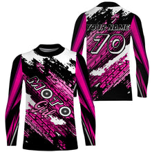 Load image into Gallery viewer, MotoGirl Custom Motocross Jersey UPF30+ Adult&amp;Kid Pink Dirt Bike Racing Off-Road MX Motorcycle| NMS848