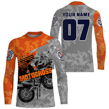 Load image into Gallery viewer, Custom Motocross Jersey Youth Men UPF30+ Orange Dirt Bike Shirt MX Racing Offroad Motorcycle Shirt NMS1398