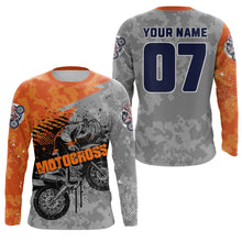 Load image into Gallery viewer, Custom Motocross Jersey Youth Men UPF30+ Orange Dirt Bike Shirt MX Racing Offroad Motorcycle Shirt NMS1398