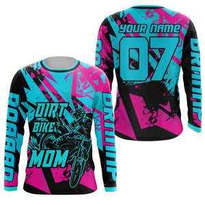 Dirt Bike Mom Personalized Jersey UPF30+ Motocross Mom Racing Shirt Mother's Day Gift NMS1377