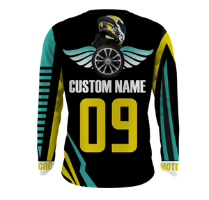 Personalized Motocross Jersey UPF30+ UV Protect, Off-Road Dirt Bike Racing Motorcycle Biker Shirt| NMS266