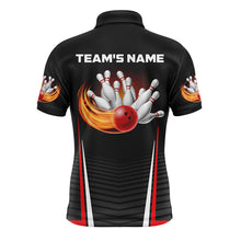 Load image into Gallery viewer, Personalized Flame Bowling Shirt for Men, Custom Team's Name Bowling Lovers Vintage Bowler Jersey NBP125
