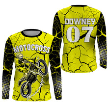 Load image into Gallery viewer, Yellow Personalized Motocross Jersey UPF30+ Kid Men Women Dirt Bike Shirt MX Racing Off-road NMS1453