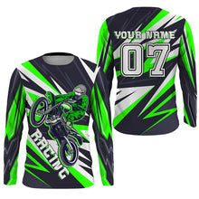 Load image into Gallery viewer, Personalized Racing Jersey Green UPF30+ Youth Men Women Dirt Bike Shirt Supercross Motocross NMS1462