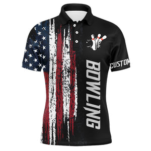 American Flag Bowling Shirt for Men Custom Bowling Jersey for Team Patriots Bowlers Polo Shirt NBP149