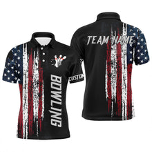 Load image into Gallery viewer, American Flag Bowling Shirt for Men Custom Bowling Jersey for Team Patriots Bowlers Polo Shirt NBP149