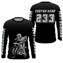 Load image into Gallery viewer, Black custom skull motocross jersey UV protective dirt bike racing off-road motorcycle racewear| NMS923